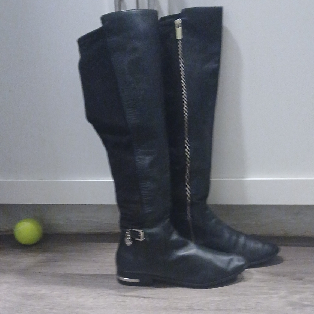 Michael Kors Black Over the Knee Boots with Buckle - Picture 1 of 1